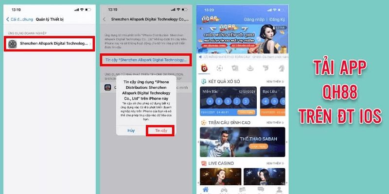 Đây là các bước tải app QH88 chi tiết nhất
